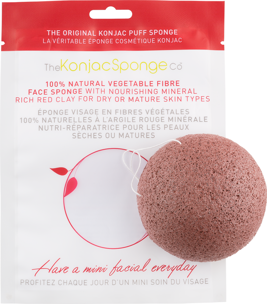 Konjac & Red Clay Facial Sponge Puff - Biosense Clinic