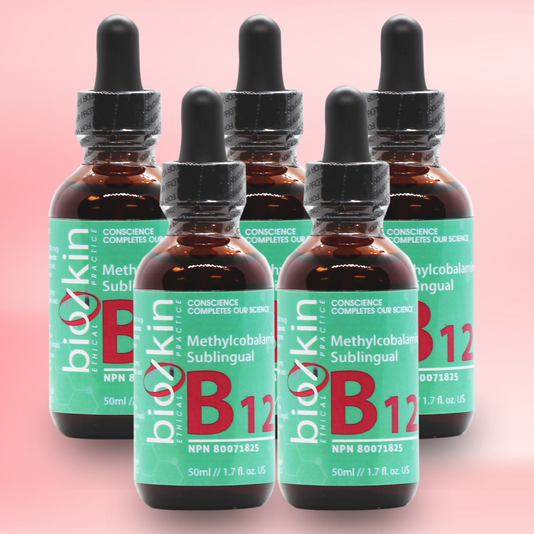 BioZkin Sublingual Vitamin B12 Methylcobalamin 50ml x 5 - Biosense Clinic