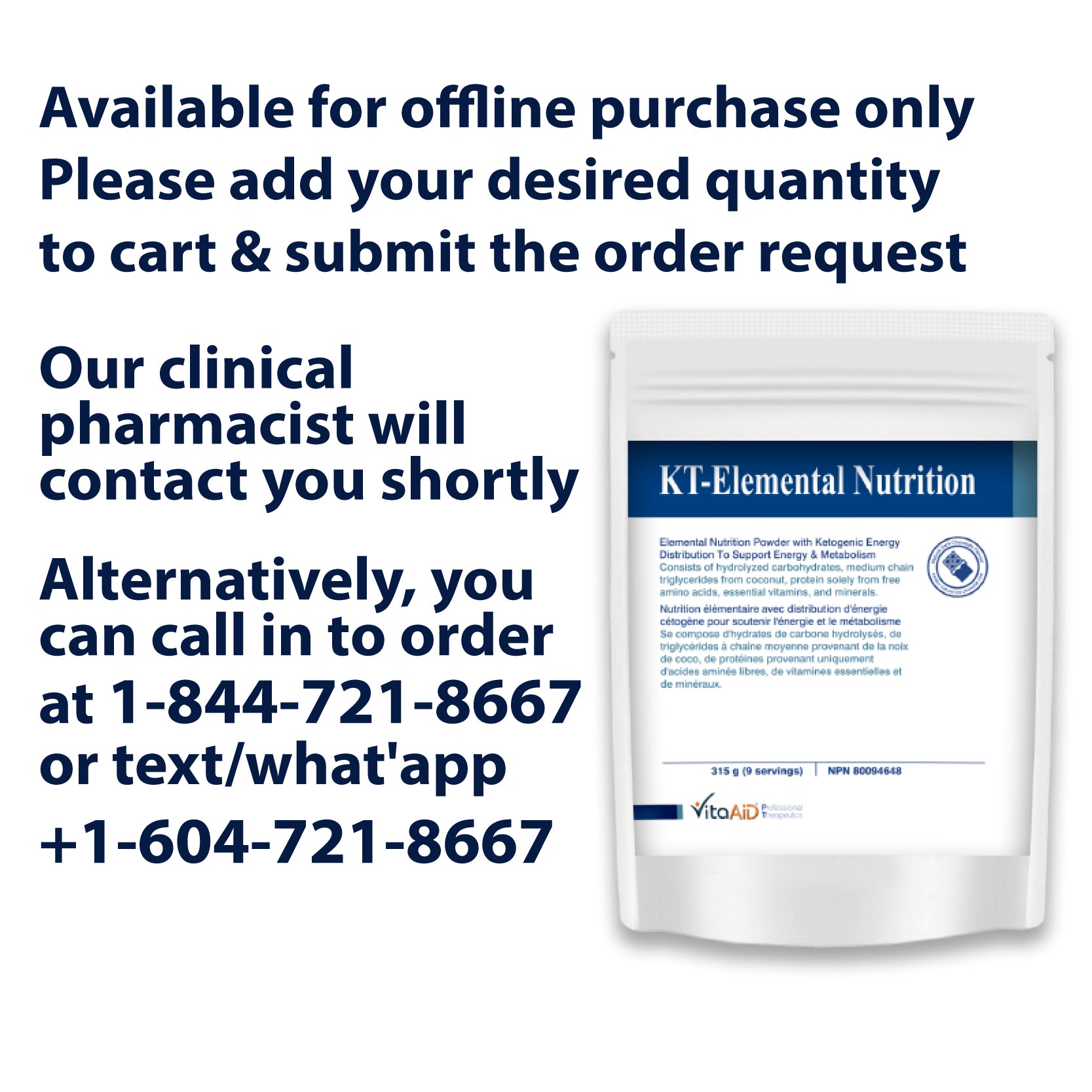 VitaAid KT-Elemental Nutrition (Chocolate) - biosenseclinic.com